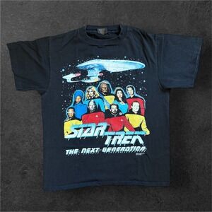 VTG‎ Changes T Shirt Mens Large Black Star Trek The Next Generation Crew Neck